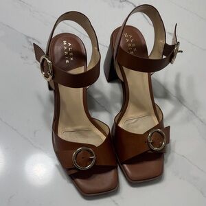 Alex Marie Tan Leather Heeled Sandals